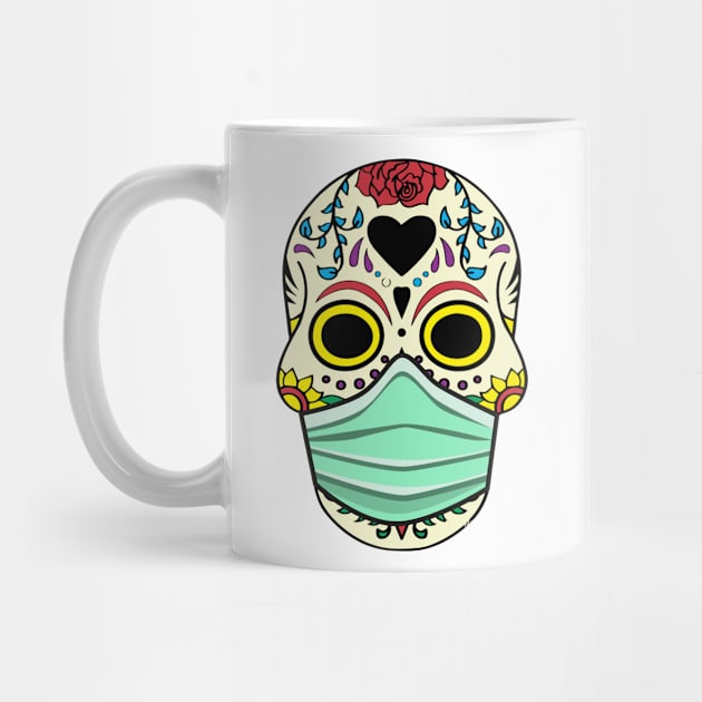 Sugar skull with face mask Covid by Chill Studio